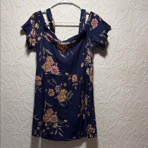 Old Navy Navy Floral Blouse